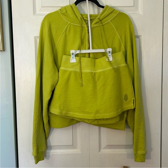 FP Movement by Free People Tops - FP Movement XSmall Set TWO piece hoodie AND skort neon green cotton Free People